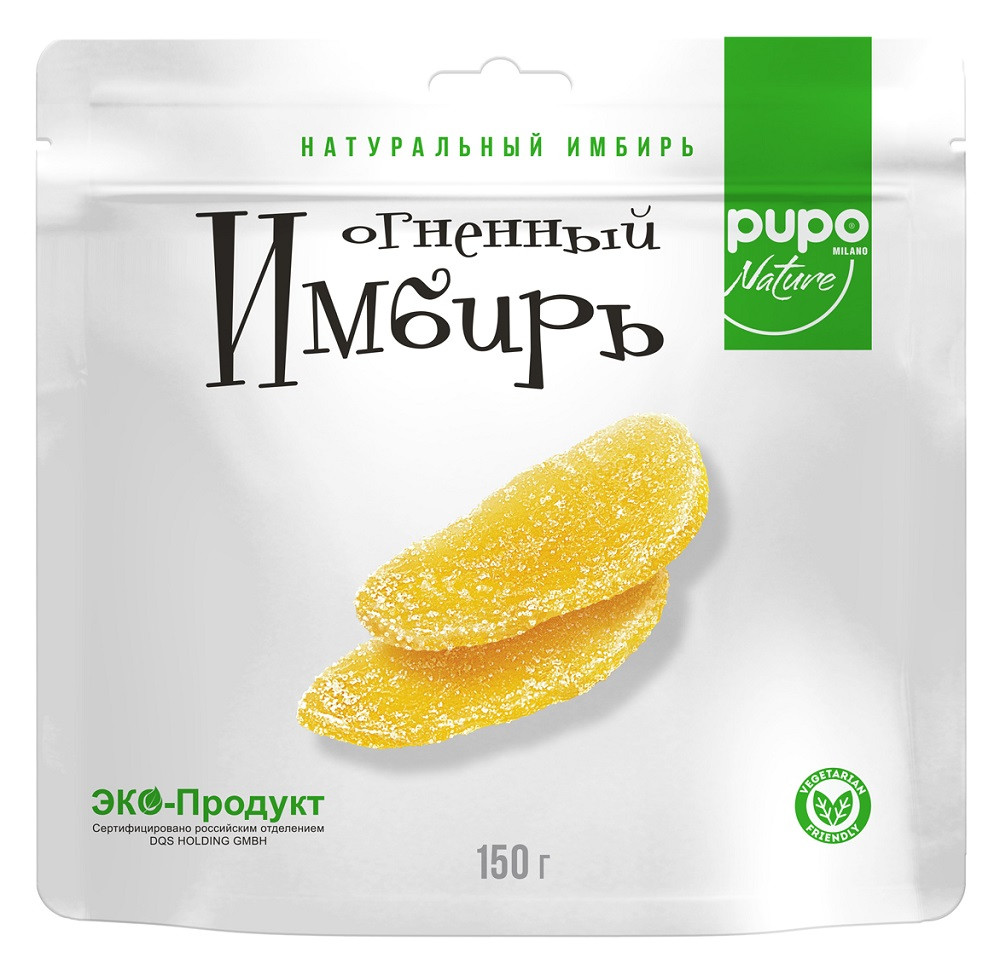 Фрукты сушенные PUPO "Имбирь огненный" 150гр Дой-пак (10шт - упак)