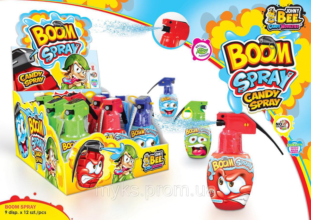 JOHNY BEE®  Boom Spray, кисло-сладкий сперй в виде гранаты, 50 гр,(12 шт  в упаковке)