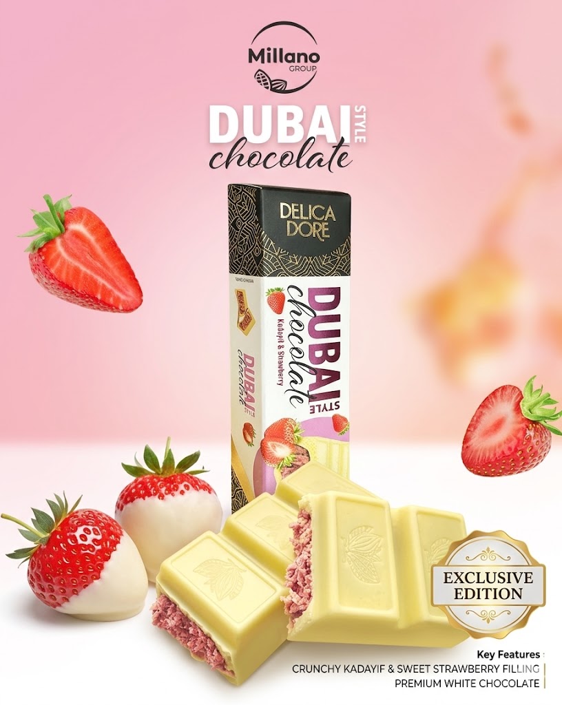 Шоколадный Батончик Dubai Kadayif & Strawberry 70 гр /Delica Dore