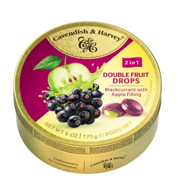 Леденцы Cavendish & Harvey Blackcurrant with Apple Drops 175 гр