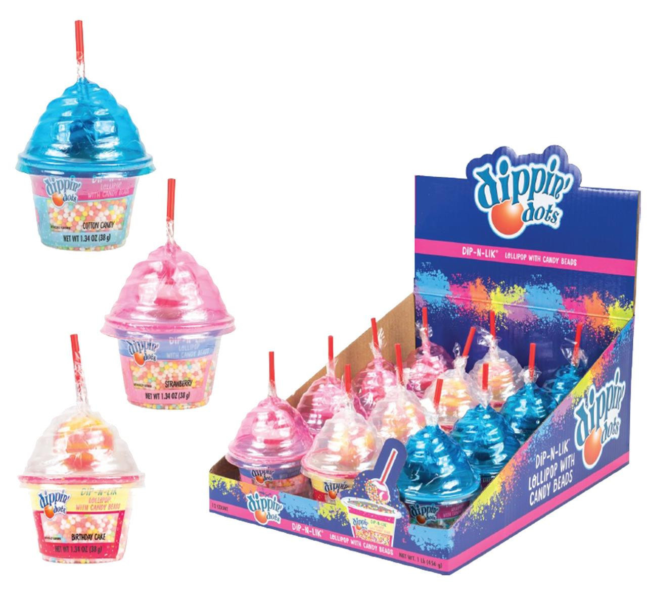 Леденец Dip-N-Lik Dippin' Dots Lollipop with Candy beads   38гр