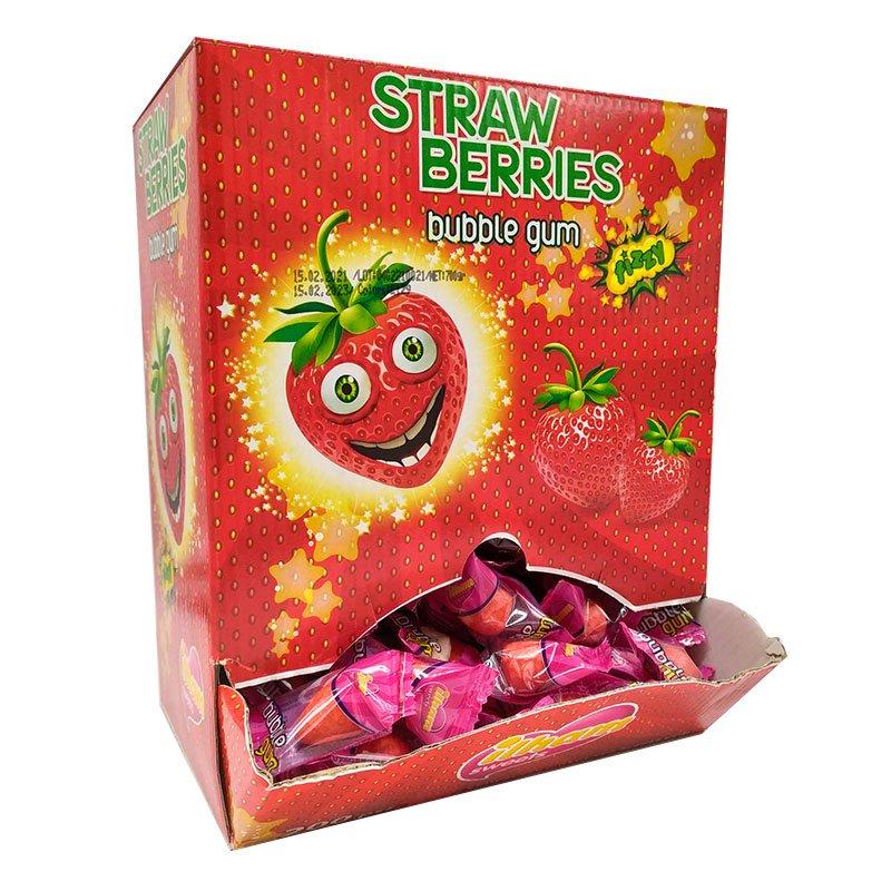 Жевательная резинка Ilham Sweets Strawberries (Клубничка с кислой шипучкой) 3,5гр (200штв коробке) Т