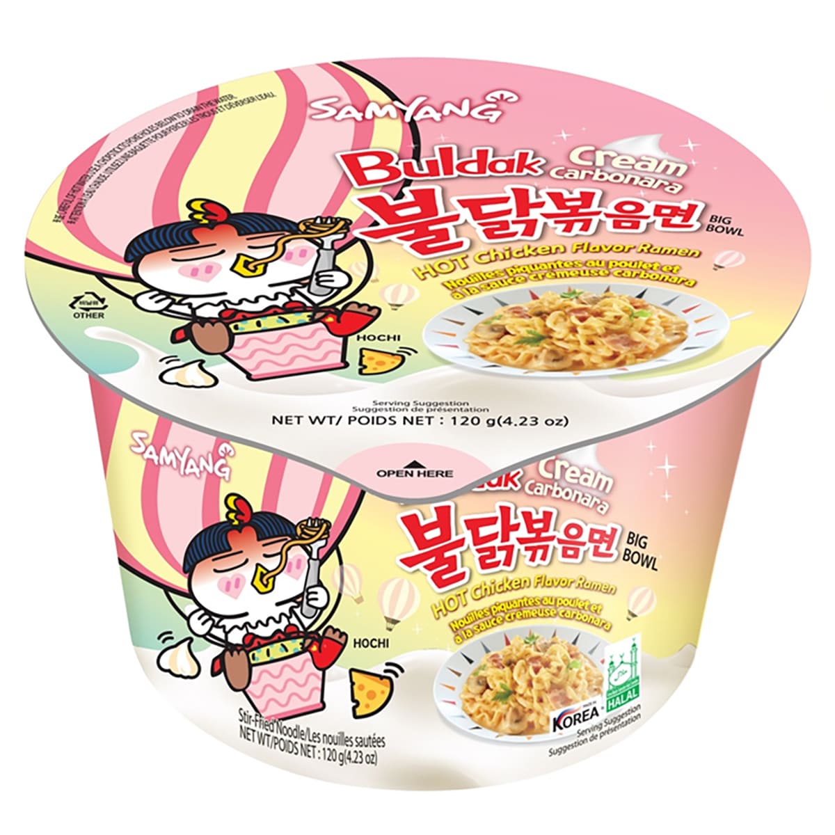 Лапша быстрого приготовления Samyang Hot Chicken Buldak Cream Carbonara со вкусом острой курицы в со