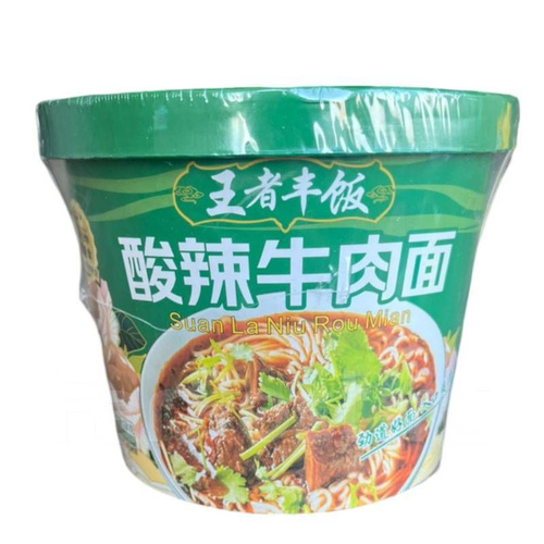 Лапша быстрого приготовления Ванджэ Фэн Фань Со вкусом говядины в кисло остром соусе 130гр Китай