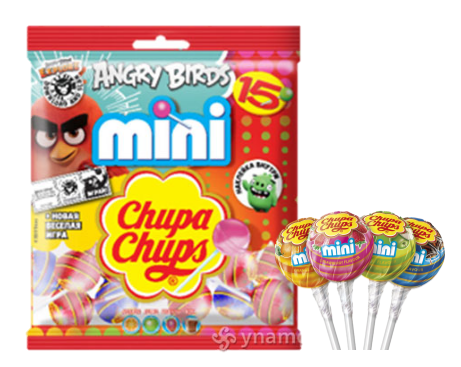 Карамель леденцовая Chupa-Chups Angry Birds ассорти 6гр (15шт упак)