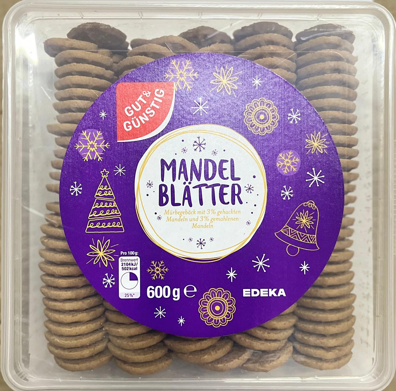 Печенье Mandel Blatter 600 гр / EDEKA