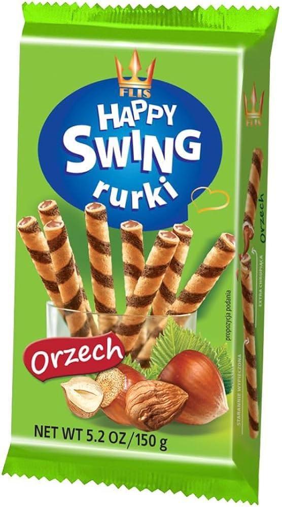 Вафельные трубочки Happy Swing  Rolls NUT 150 гр