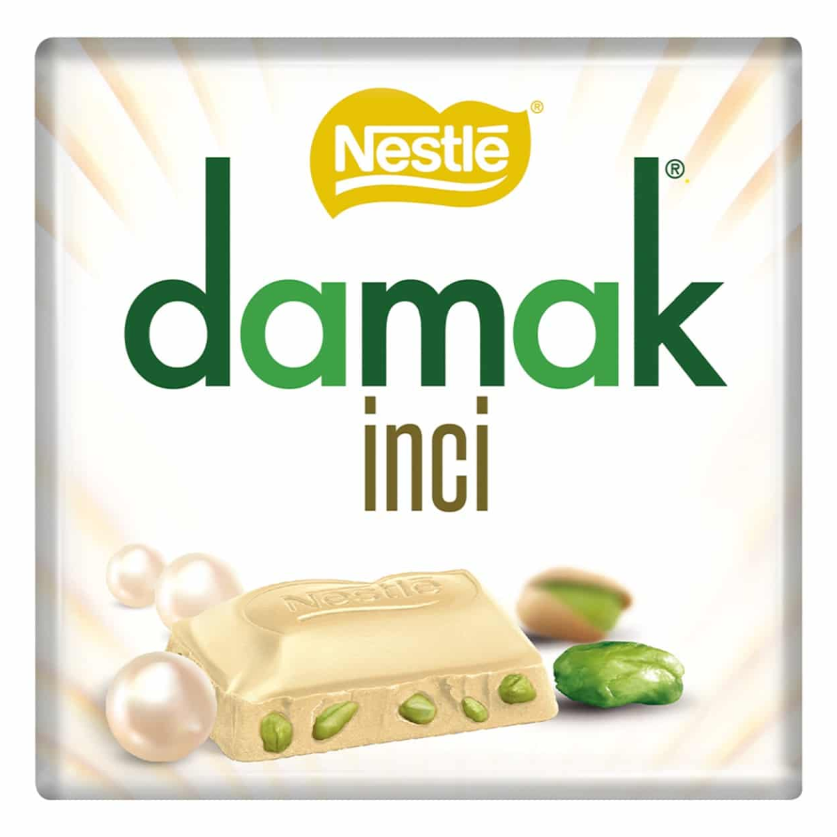Шоколадная плитка Nestle Damak Inci White белый шоколад с фисташкой, 60 г 0