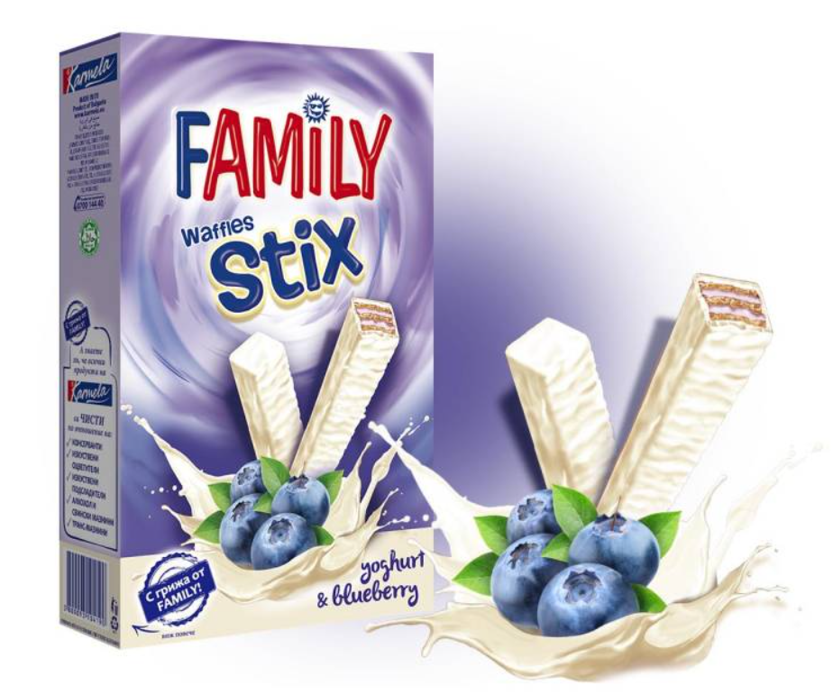 Вафельные палочки Family Stix Yoghurt & Blueberry 155 гр