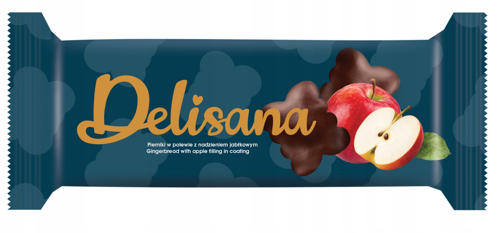 Пряники в шоколаде Delisana с яблочной начинкой 140 гр / Польша