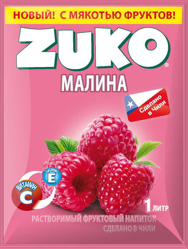 Растворимый напиток Zuko Малина 25 гр (12 шт в упак)