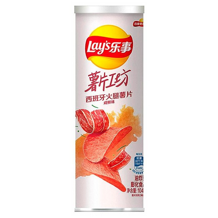 Чипсы LAY'S stax  со вкусом ИСПАНСКОГО БЕКОНА 104гр (24шт в упак) КИТАЙ