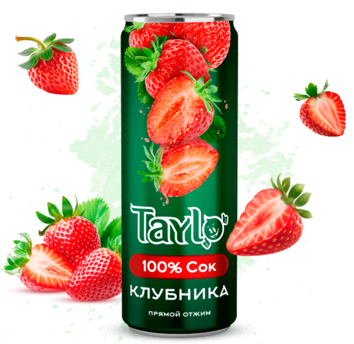 Сок Taylo Клубника 250 ml (24 шт в упак) / Вьетнам