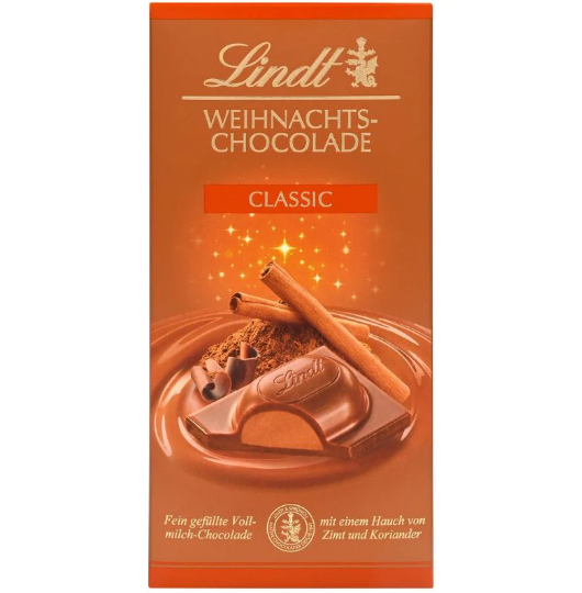 Шоколад Lindt Weihnachts Chocolate "CLASSIC" 100 г