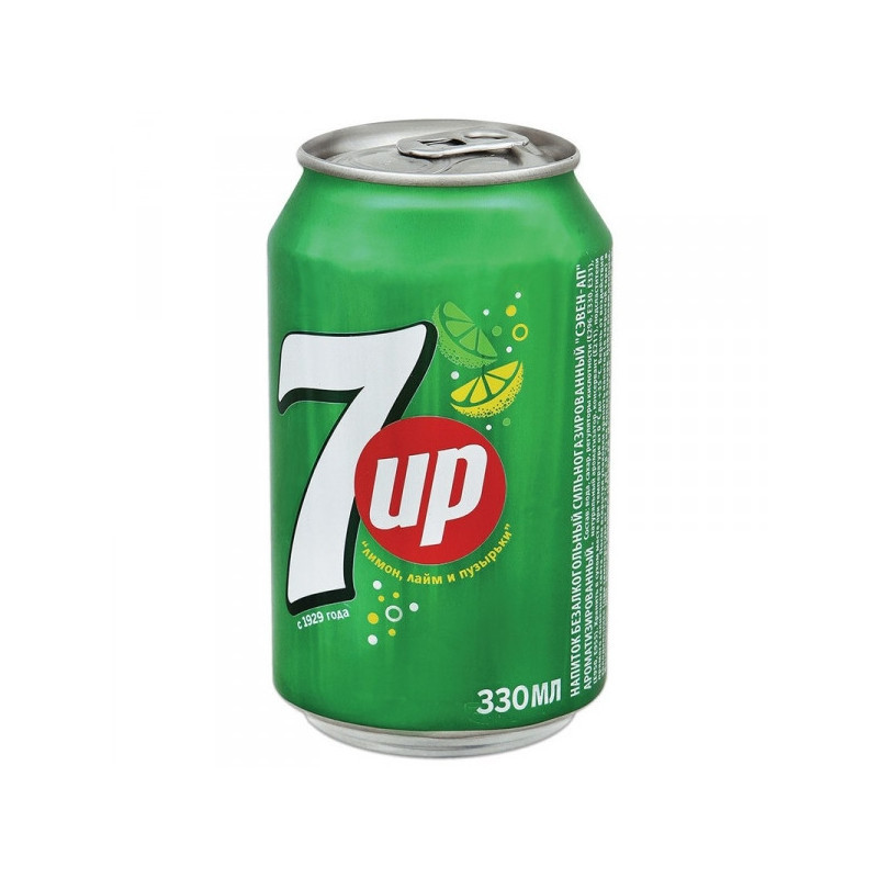 Газированный напиток 7UP 0,33 литра Европа (24 шт в упаковке)