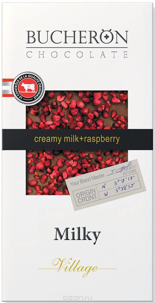 Bucheron молочный шоколад с кусочками малины в картоне 100гр (10шт - упак)