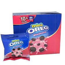 Печенье Oreo Mini Strawberry 20,4гр Мини Орео Клубничный крем (10шт-упак)