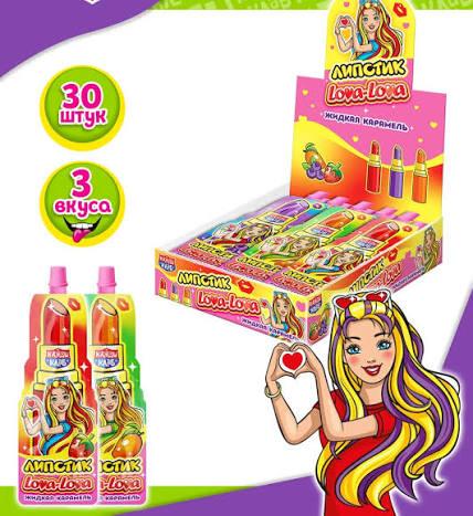Жидкая карамель Канди Липстик Lova-Lova ассорти 20 г Китай