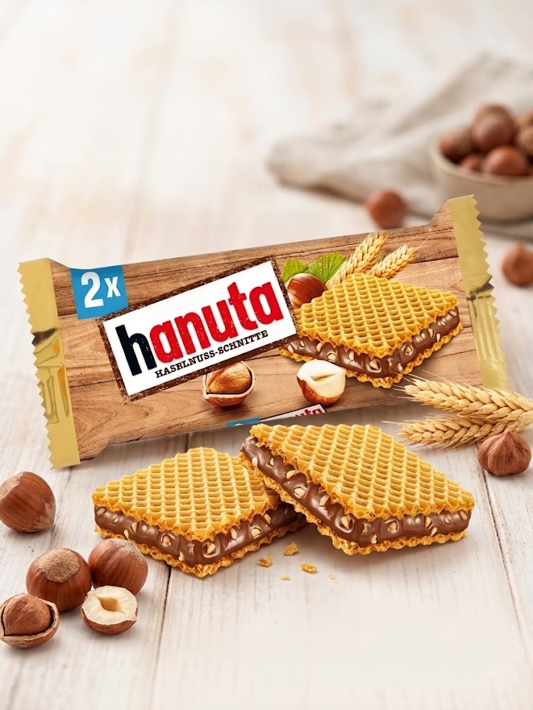 Hanuta huzelnuss вафли ореховый крем 44гр (18шт в упаковке)