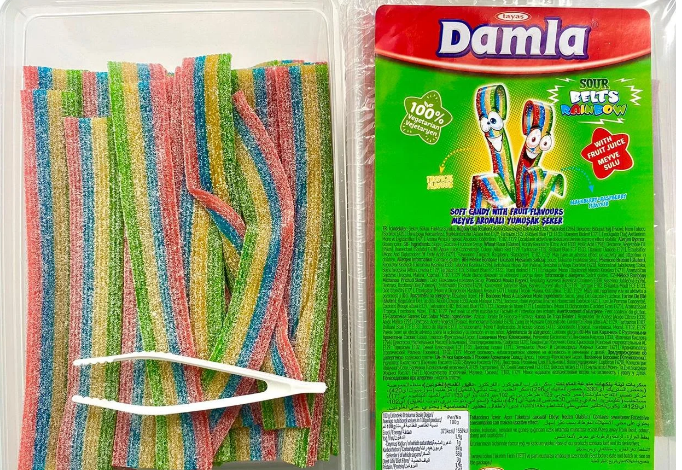 Damla Sour belt Rainbow raduga язычки Разноцветные (кислые) 1 кг 2