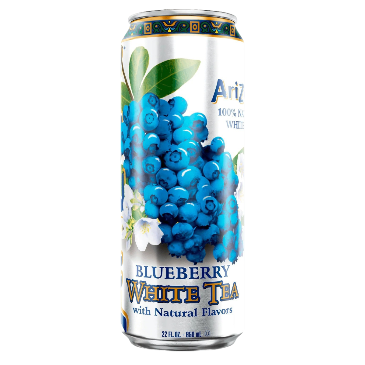 Холодный белый чай AriZona Blueberry White Tea со вкусом черники, 650 мл
