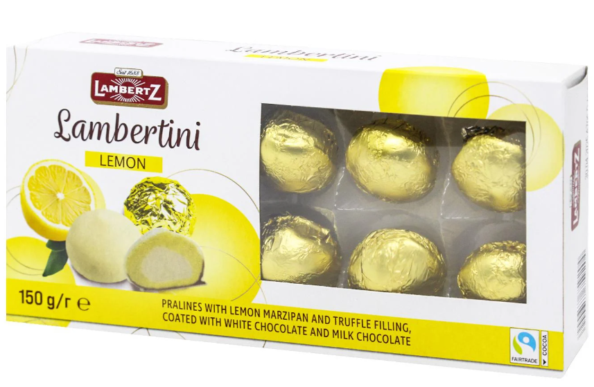 Конфеты Lambertini Marzipan с марципаном и лимоном 150гр Lambertz / Германия